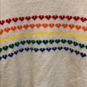 Creamy rainbow heart sweater